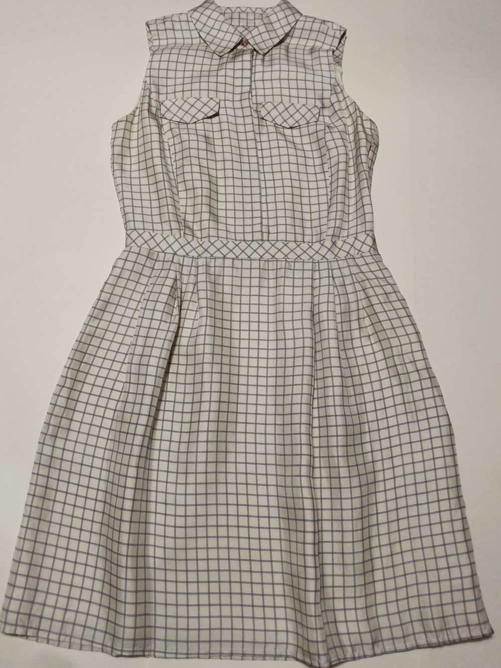 Tommy Hilfiger Sleeveless Silk Plaid Pleated Collared Shirt Dress Size 2 - Picture 3 of 11